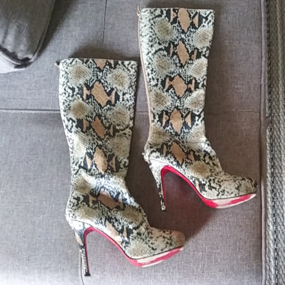 Christian Louboutin  snake skin boots
